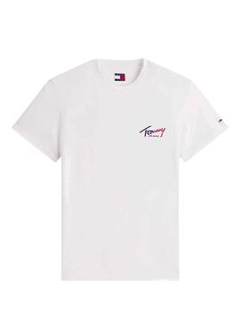 T-Shirt Tommy Jeans Sign Chest Slim weiß für Herren