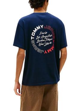 T-Shirt Tommy Jeans Circle Relaxed Marine für Herren