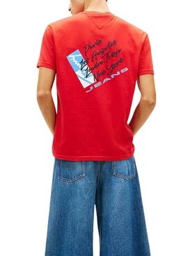 Tommy Jeans Shift T-Shirt in Rot für Herren.