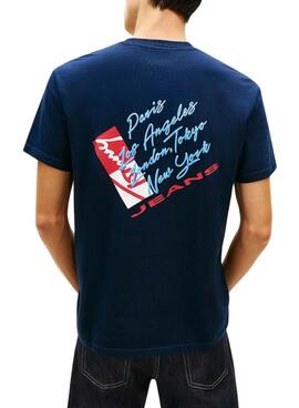 T-shirt Tommy Jeans Shift Marine für Herren