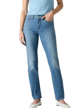 Jeans Levis 312 Shaping Slim in blauem Wasch für Damen