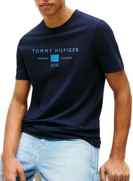 T-Shirt Tommy Hilfiger Brand Love navy für Herren.