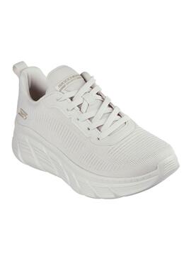 Turnschuhe Skechers BOBS Sport B Flex Hi beige für Damen.