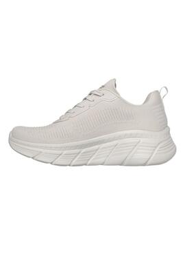 Turnschuhe Skechers BOBS Sport B Flex Hi beige für Damen.