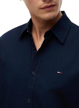 Hemd Tommy Jeans Popeline regular Marineblau für Herren