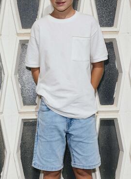 T-Shirt Mayoral weiß mit Tasche für Jungen