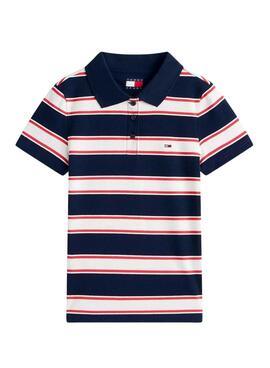 Tommy Jeans Damen Slim Rib gestreiftes Poloshirt