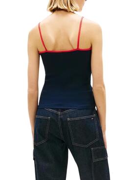 Top Tommy Jeans Slim Badge navy für Damen