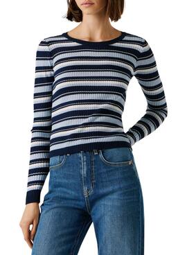 Pepe Jeans Kimmi Streifenbluse in Blau für Damen.