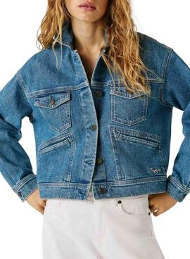 Jeansjacke Pepe Jeans Relaxed in Blau für Damen.