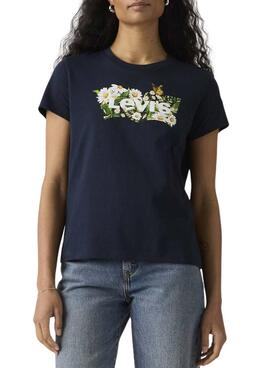 T-shirt Levis The Perfect Tee in marineblau für Damen.