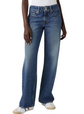 Dunkle blaue Levis Superlow Loose Jeans für Damen