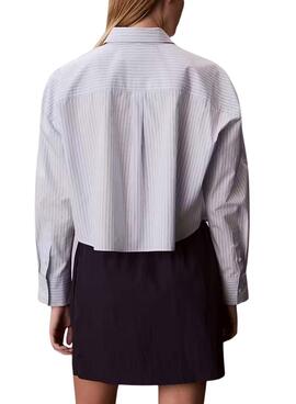 Hemd Calvin Klein Jeans Yarndye Streifen blau für Damen