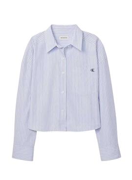 Hemd Calvin Klein Jeans Yarndye Streifen blau für Damen
