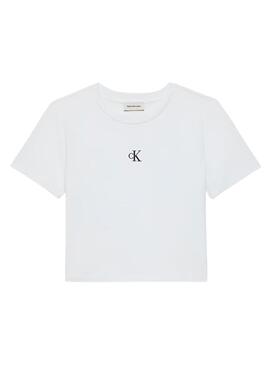 T-Shirt Calvin Klein Jeans cropped weiß für Damen