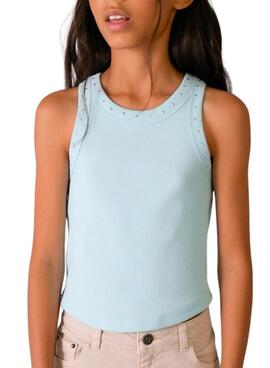 T-Shirt Mayoral blau mit Nieten für Mädchen