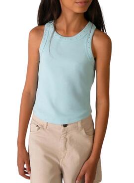 T-Shirt Mayoral blau mit Nieten für Mädchen