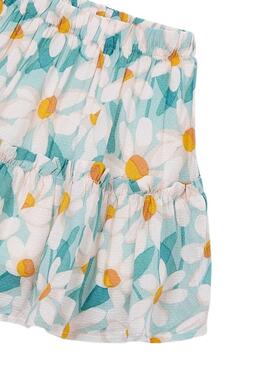 Weißer Mayoral-Rock mit großem Blumendruck für Mädchen.