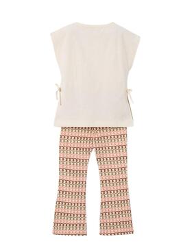 Orange Blumenensemble mit Muster für Mädchen.