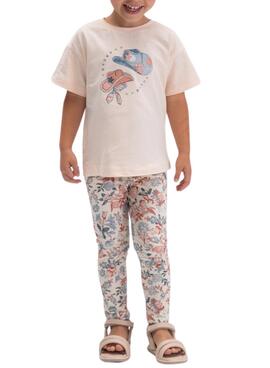 Ensemble Mayoral rose avec dessin de bonnets pour fille.