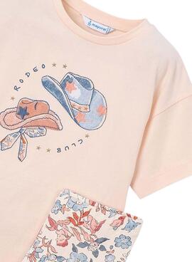 Ensemble Mayoral rose avec dessin de bonnets pour fille.