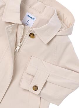 Windbreaker Mayoral Beige mit Reißverschluss für Mädchen