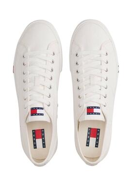 Turnschuhe Tommy Jeans Archive aus weißem Leinen für Herren