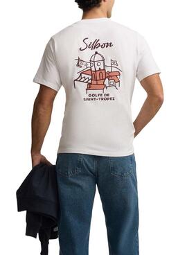 T-Shirt Silbon Saint Tropez weiß für Herren.