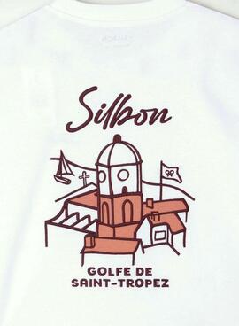 T-Shirt Silbon Saint Tropez weiß für Herren.