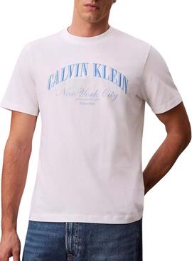 T-Shirt Calvin Klein Jeans March in Weiß für Herren