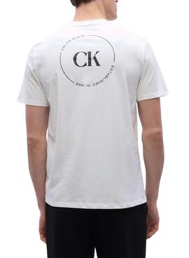 T-Shirt Calvin Klein Jeans Circular Logo Weiß für Herren