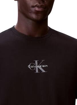 T-shirt Calvin Klein Jeans Micro Monolog schwarz für Herren