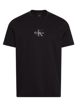 T-shirt Calvin Klein Jeans Micro Monolog schwarz für Herren