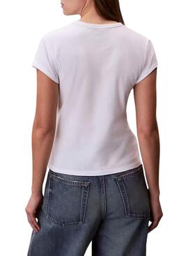 T-Shirt Calvin Klein Jeans Graphic Logo weiß für Damen.