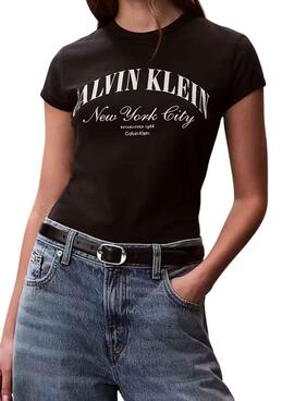 T-shirt Calvin Klein Jeans Graphic Logo schwarz für Damen