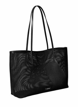 Tasche Calvin Klein Jeans Emblem Netz Schwarz für Damen
