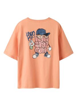 T-shirt Name It Player orange für Jungen.