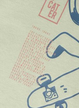 T-Shirt Name It Katze Skate grün für Jungen