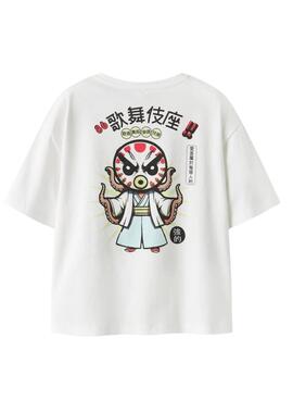T-Shirt Name It mit japanischem weißen Design für Jungen.