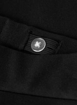 Schwarze Name It Hose mit seitlichem Streifen für Mädchen.