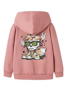 Sweatshirt Name It mit rosa Druck für Jungen.
