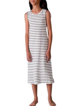 Midi-Kleid Mayoral mit Streifen in Schwarz-Grau.