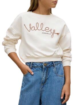 Pullover Mayoral bestickt beige für Mädchen