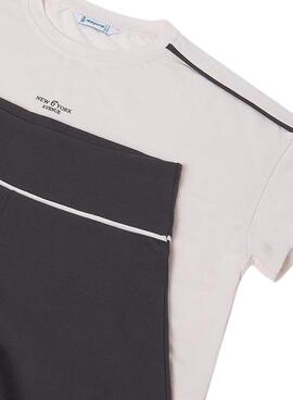 Set Mayoral Sport in Beige und Schwarz für Mädchen.
