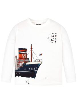 T-Shirt Mayoral Weißes Boot für Junge