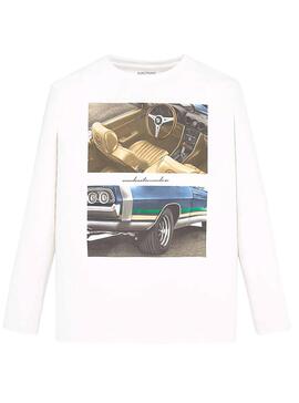 T-Shirt Mayoral Weiße Autos Für Junge