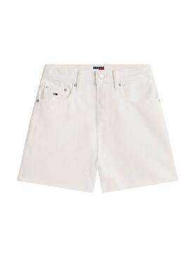 Weiße Shorts Tommy Jeans Mom für Damen