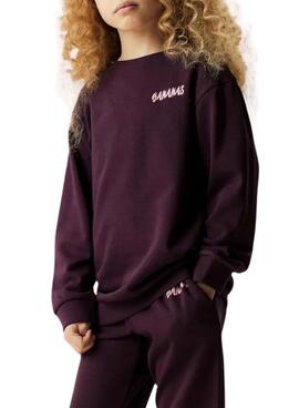 Kapuzenpullover Name It Bellis mit lila Bananenmuster für Mädchen