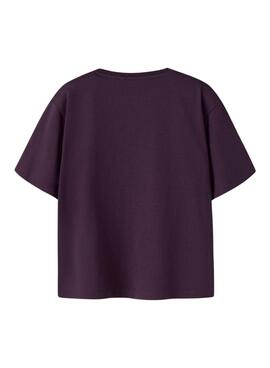 T-Shirt Name It Benna mit lila Bananenmuster für Mädchen