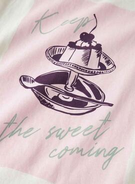 T-Shirt Name It Bena mit grafischem Druck in Rohweiß für Mädchen